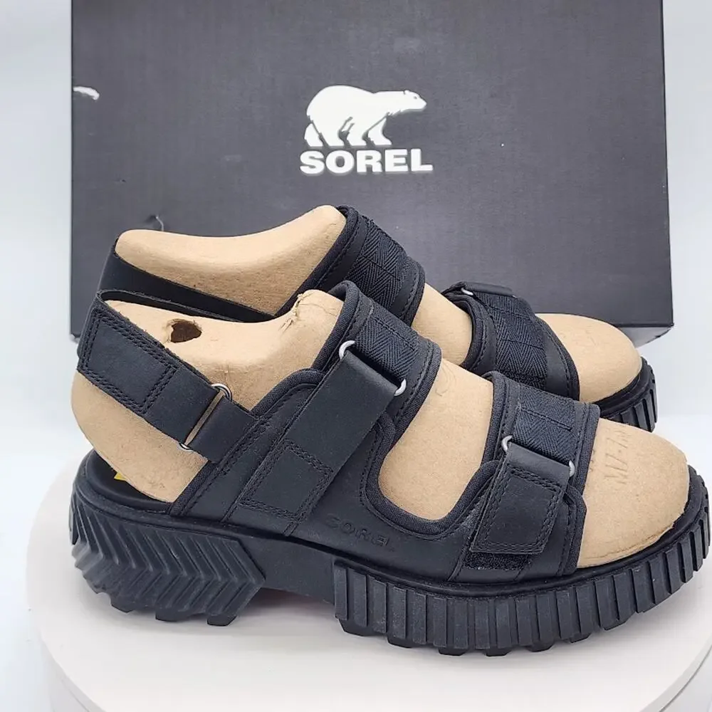 NEW Sorel ONA Ave Multistrap Black Women's Size 8.5 Sport Platform Sandals
